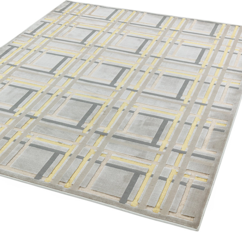 Aurora AU15 Elexus Metallic Beige/Grey Area Rug, Rectangle 80 x 150cm