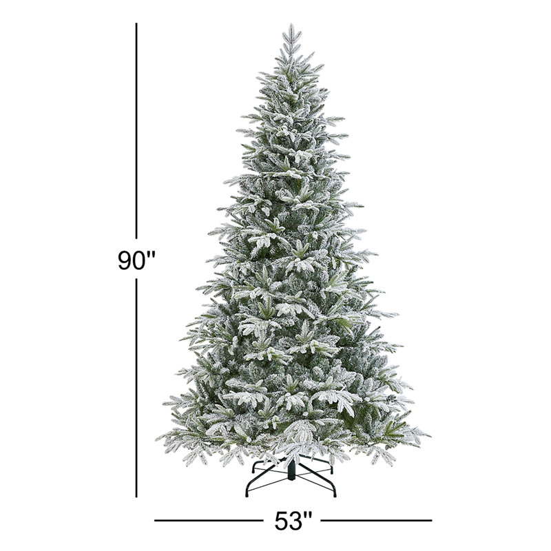 Sapin de Noël givré pré-éclairé, H 7,5 pi