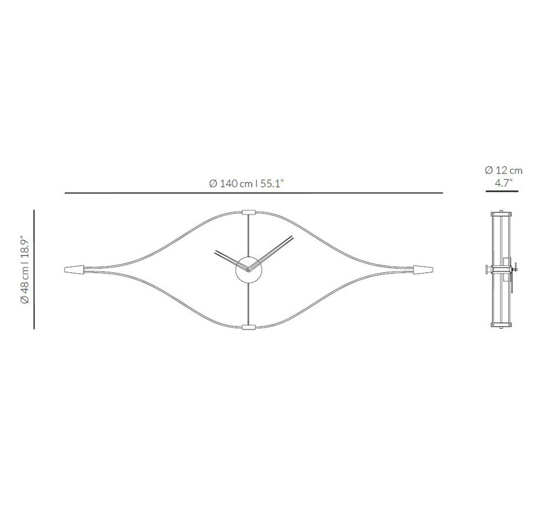 Look Analog Wall Clock, Black/Walnut, Large