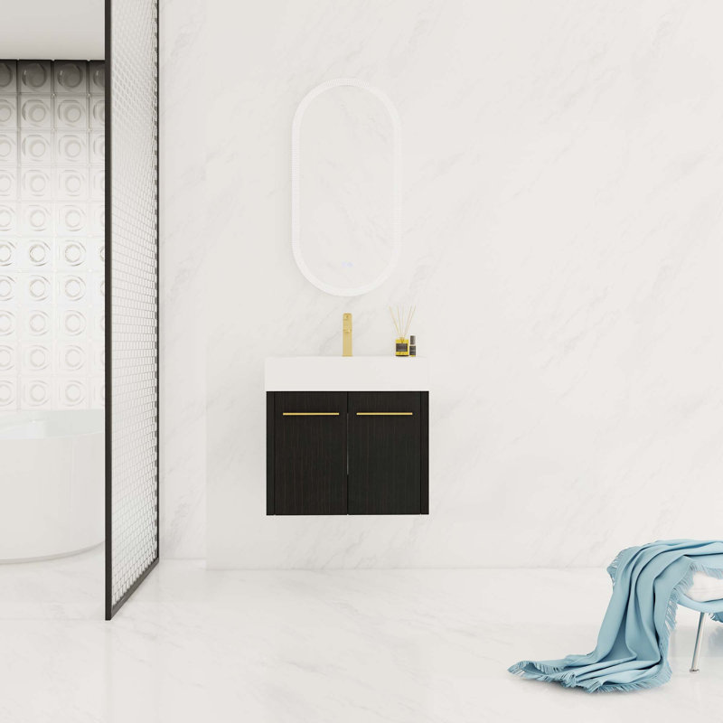 Wall-Mounted Bathroom Vanity With Sink