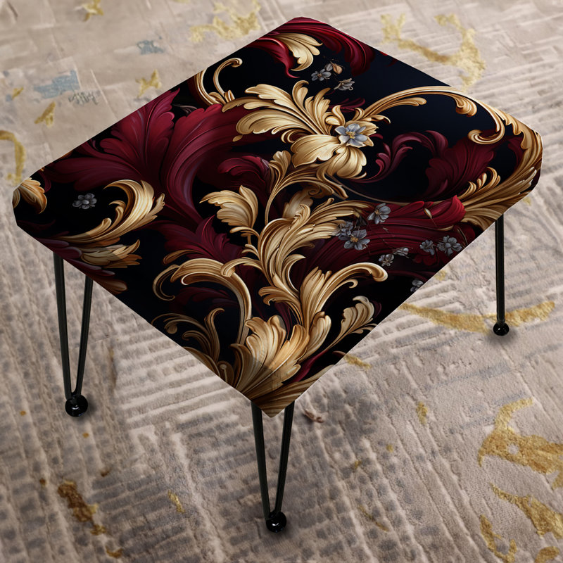 Opulent Royal Scrolls Victorian Pattern - Damask Rectangle Ottoman