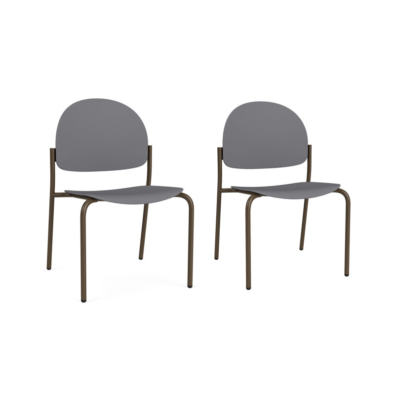 Chaise d'invité sans accoudoir Chat Chat, Bronze, Flint Grey Poly