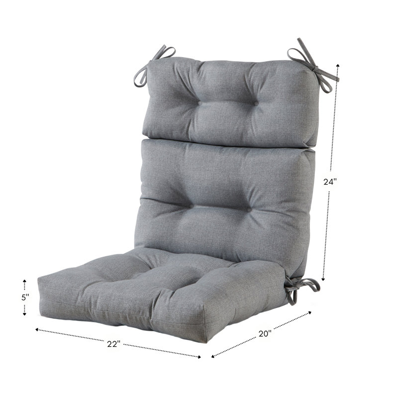 Lester Outdoor High Back Chair Cushion, Heather Gray, 2
