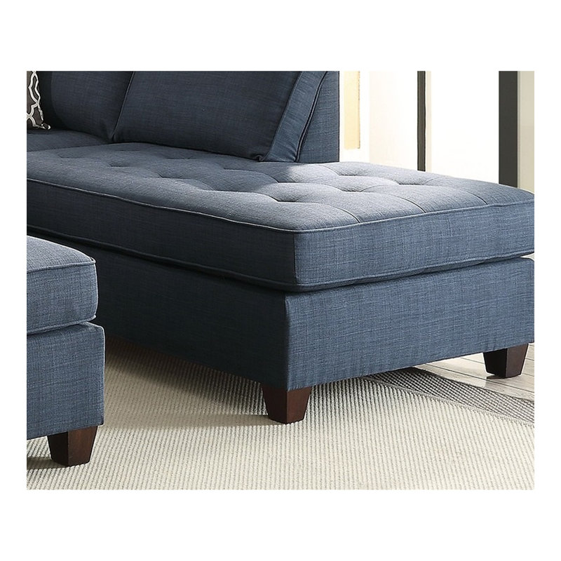 Ensemble de canapé modulaire 2 pièces réversible bleu foncé Dorris