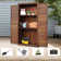 Beneouya 60-Inch Solid Wood Storage Shed With Vertical Garden Design