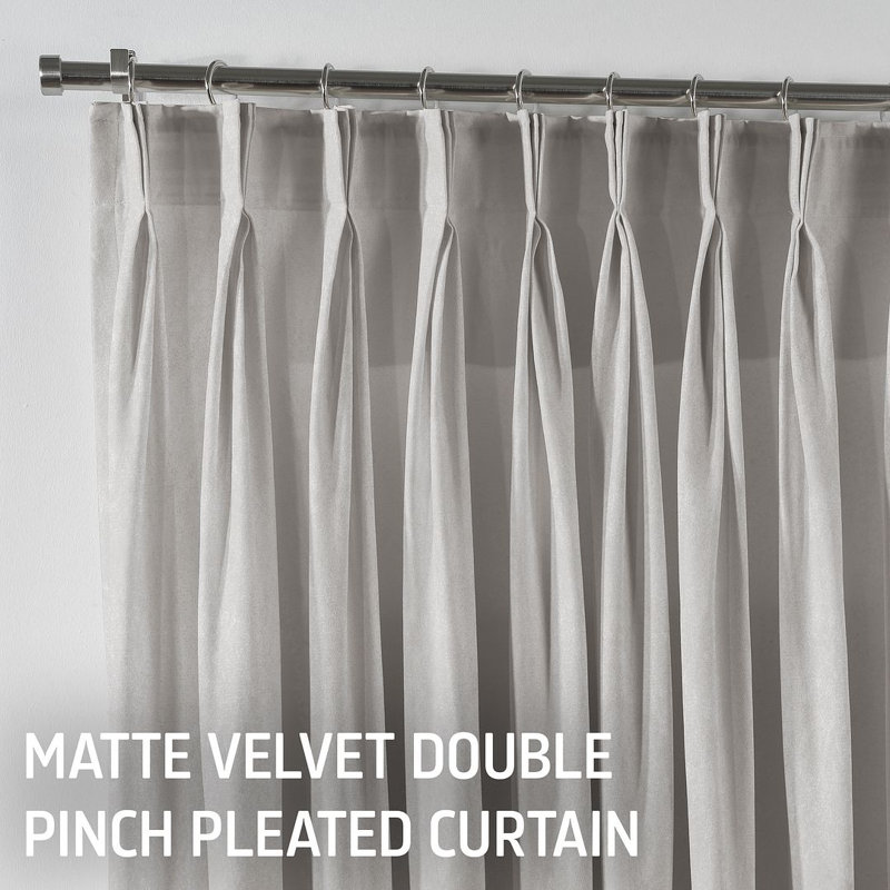 Room Darkening Single Curtain Panel, Pearl White, 190 W x 265 D cm