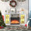 Meuble télé 75 po avec foyer électrique 3 côtés 40 po, 12 lumières DEL de flamme, 750 W / 1500 W