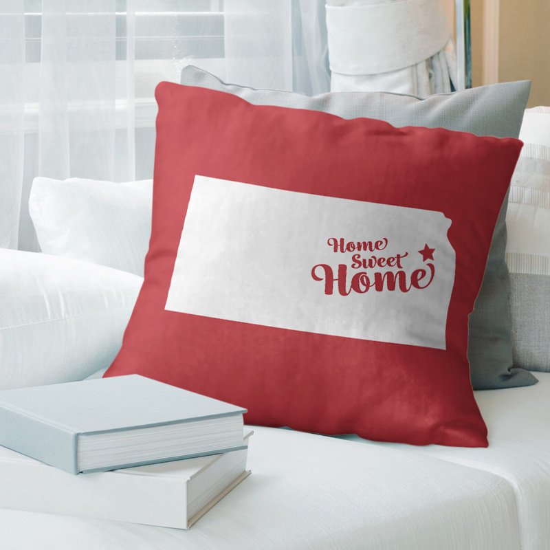 Coussin décoratif home, Topeka, 18 po x 18 po, Rouge