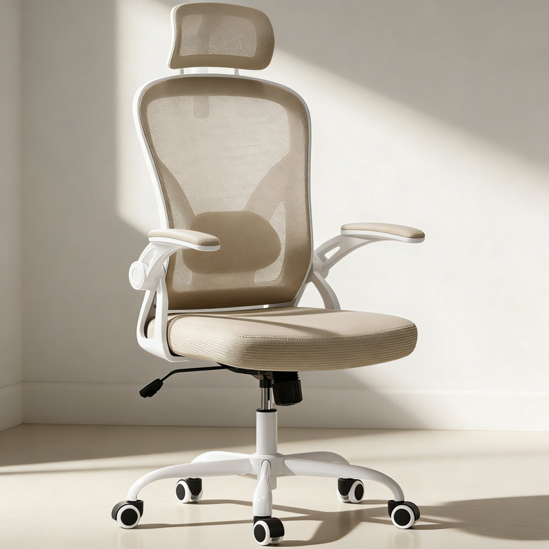 Home Office Desk Chair with Headrest, Ergonomic Office Chair, High Back Computer Chair with Armrests and Adjustable Lumbar Support
