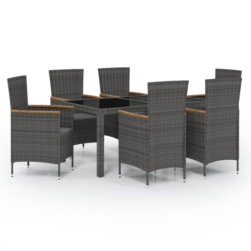 Ensemble repas pour 8 personnes Ziba, 4,  H 29,5 po x L 35,4 po x l 35,4 po, Gris / Brun