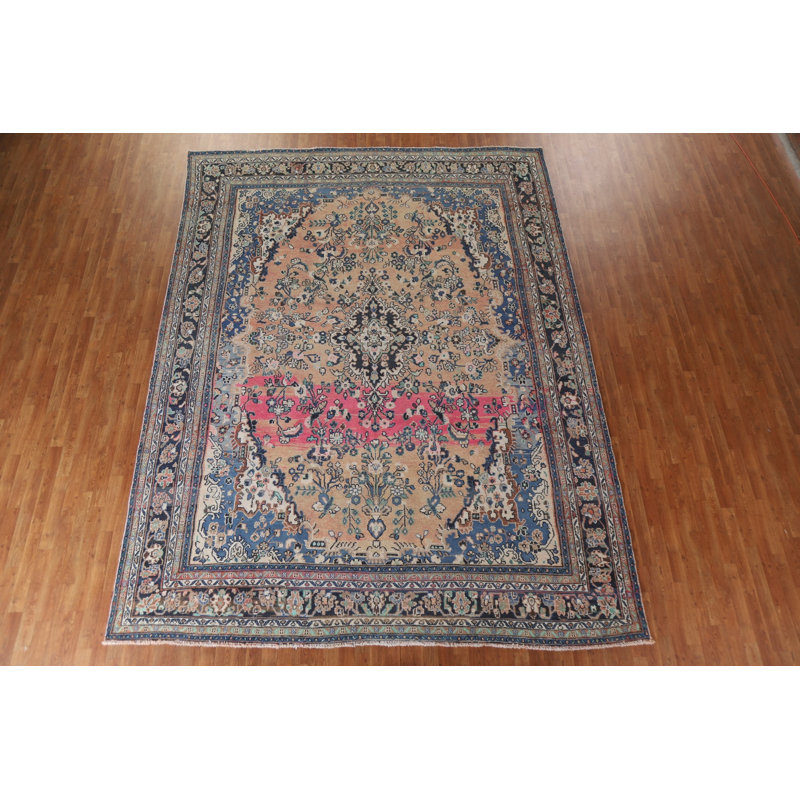 Tapis de style persan rétro Hamedan noué à la main 10 x 13