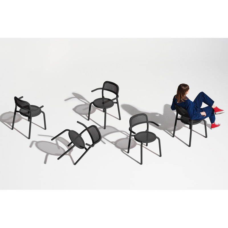 Toni Bistreau Outdoor Bistro Table Set With Armchairs, Anthracite