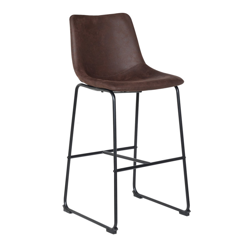 Tabouret en métal noir / brun foncé