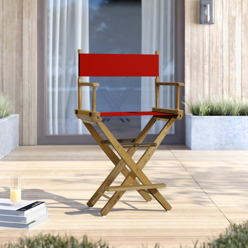 Chaise de réalisateur Alyzon, Rouge, Naturel