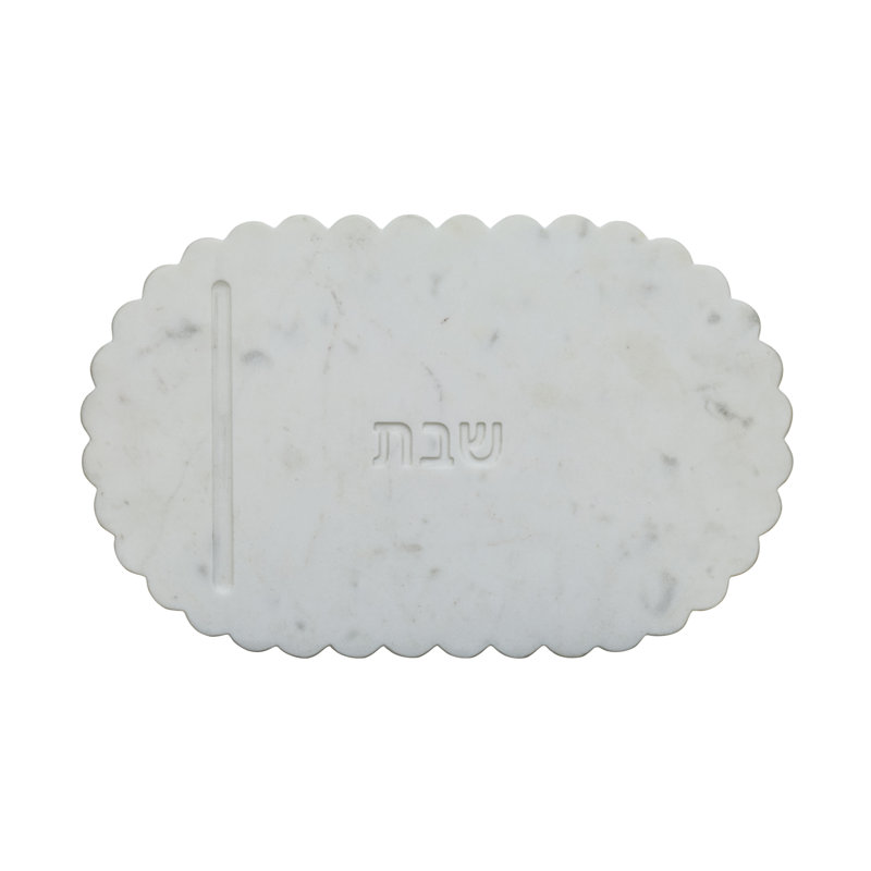 Shabbat White Marble Serving Board