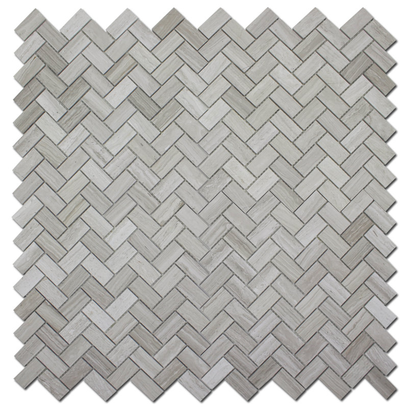 Herringbone Honed 1" x 2" Marble Chevron Mosaic Wall & Floor Tile