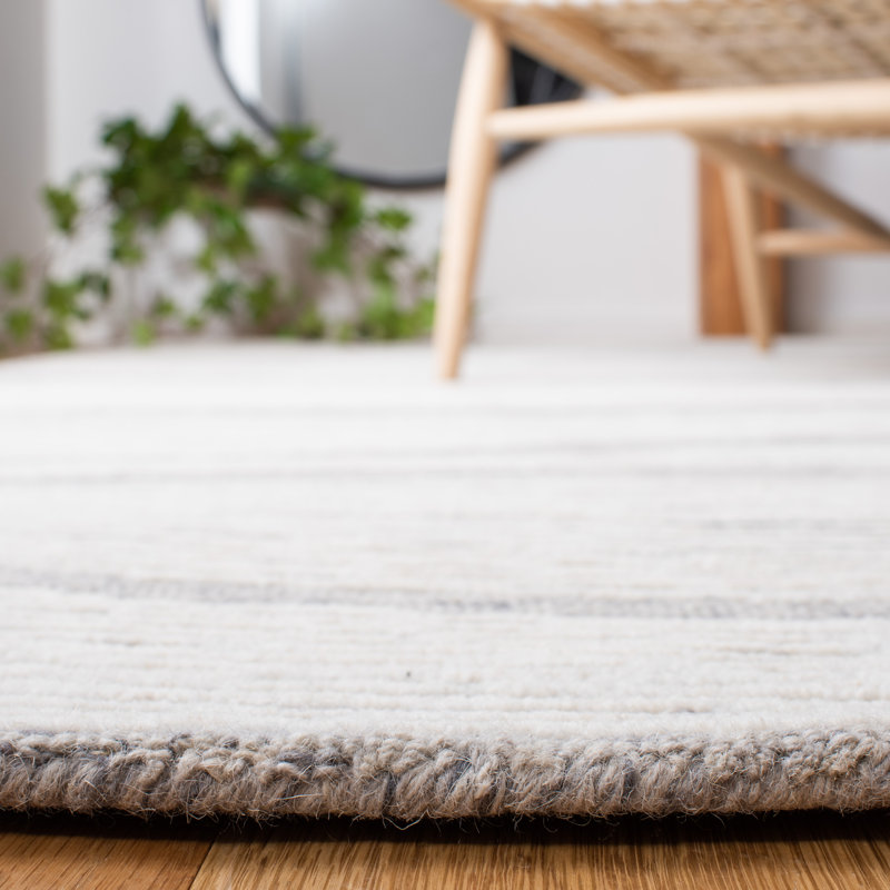 Tapis ivoire en laine touffeté à la main Wimmer, Rond 6 pi
