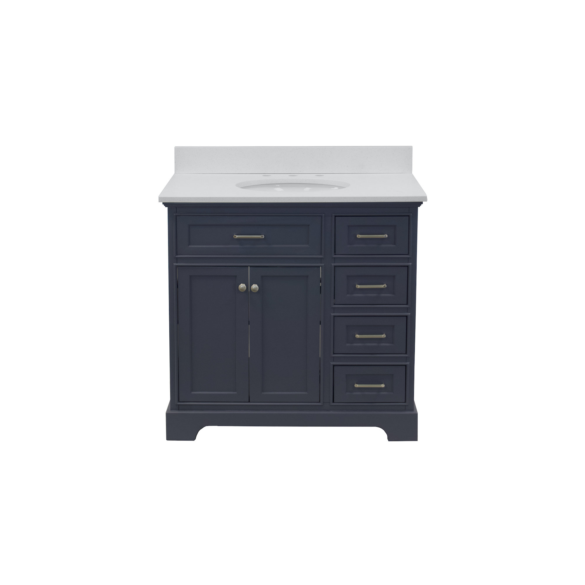Ronnie 36'' Single Bathroom Vanity, Quartz, Marine Gray