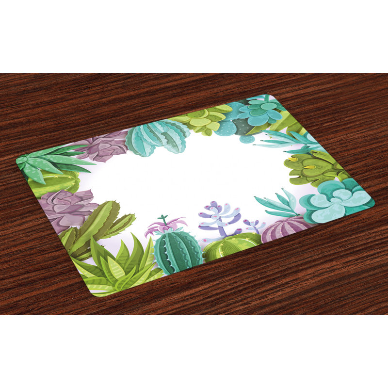 Mccue Cactus Succulents Plants Frame Placemat