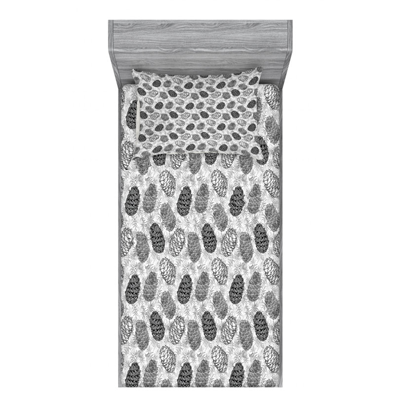 Microfiber Floral Fitted Sheet, Twin Fitted Sheet with 1 Pillowcase