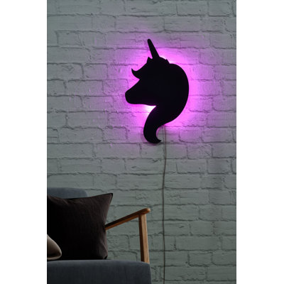 Elegant Pink LED Decorative Lighting, 10.2 x 16.5 inches | Black MDF Base, 0.1 inches Thick, 60 LEDs/m | 21W Power, 12V 1A DC Adaptor, 12.3 ft Cord Length | Built-in Wall Hanging System for Modern Décor