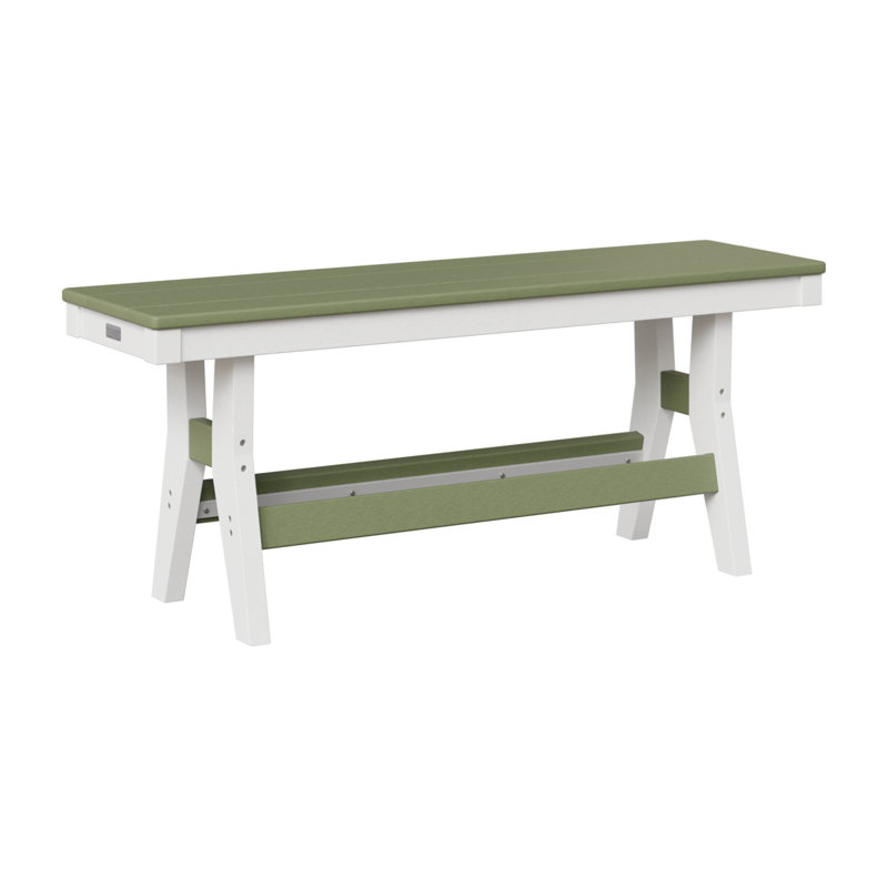 Harbor Outdoor Dining Bench, 22.5" H x 44" W x 12.5" D, Slate/White