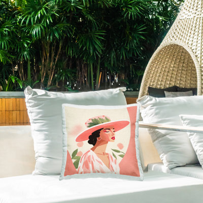 Coussin extérieur Stupell Industries Pastel Glam Fashionista par Lazar Studio