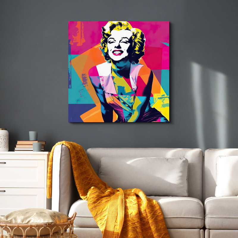 Pop Pop Street, Marilyn Monroe, Graffiti, Toile tendue, H 16 po x l 16 po