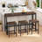 Modern Design Kitchen Dining Table,Pub Table,Long Dining Table Set With 3 Stools,Easy Assembly,Dark Brown