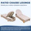 Chaise longue en bois d'acacia - Dossier réglable avec coussin résistant à l'eau - Chaise longue de piscine et de patio-1372402882