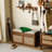 Brown Upholstered Bench