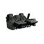 Ensemble 3 pièces: canapé inclinable électrique avec table rabattable, causeuse console et fauteuil inclinable oscillant, gris anthracite-400724612