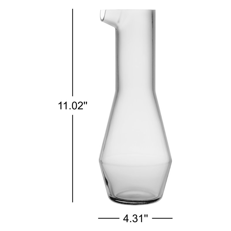 Beak Crystal Lead Free Crystal Carafe, Smoke