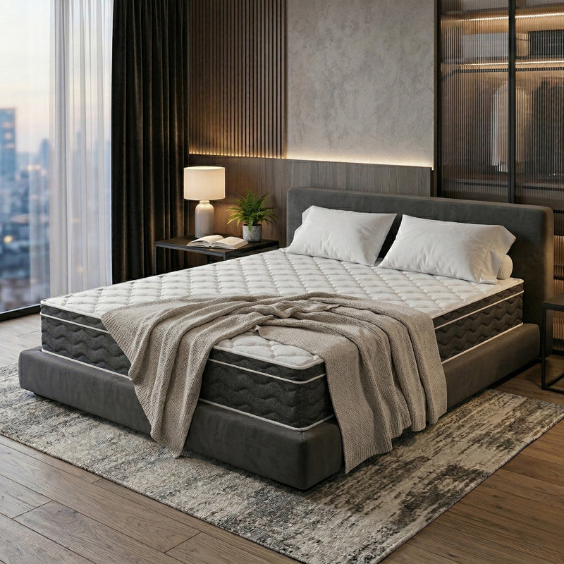 Gel Memory Foam Coils Innerspring Mattress, Queen, 14"