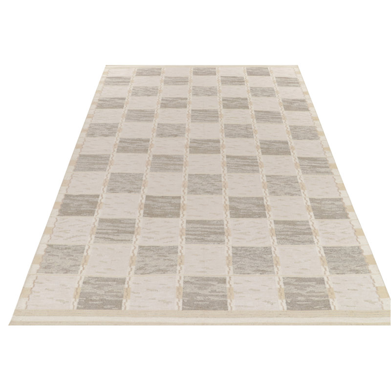Scandinavian Wool Geometric Area Rug, Rectangle 5' x 7'