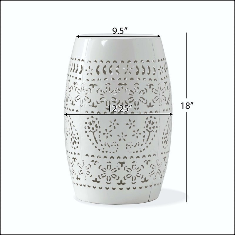 Table d'appoint Ruby Lace Cut, White