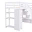 Lit mezzanine simple avec tiroirs et tiroirs de rangement, lit mezzanine en bois avec tablettes - blanc