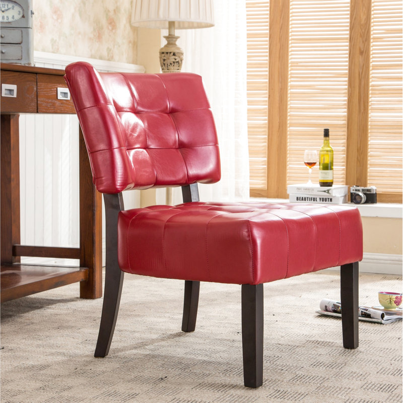Fauteuil surdimensionné en mélange de cuir rouge avec revêtement et confort, Rouge