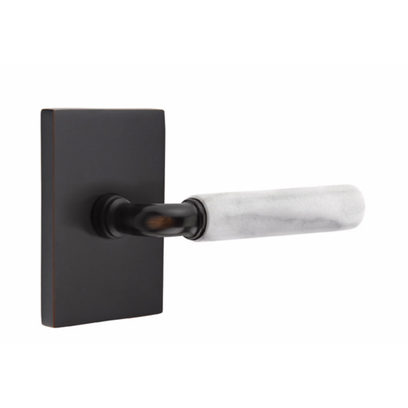 Select Single Dummy Door Lever, Oil Rubbed Bronze/White Marble