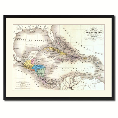 " West Indies Caribbean Old Map "