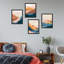 Ensemble de 4 impressions murales encadrées «Orange & Blue Mountain Valley» encadrées-93012396-93012398
