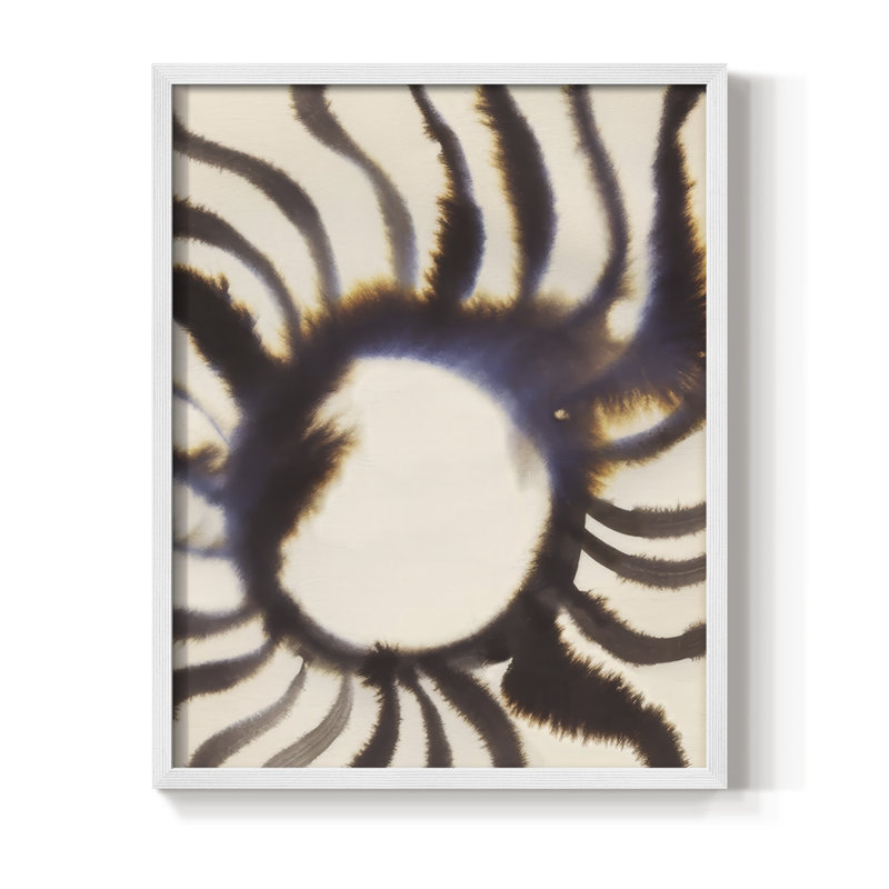 Inky Rays I Framed Print - Solid Wood, H 15 po x l 12 po, Blanc