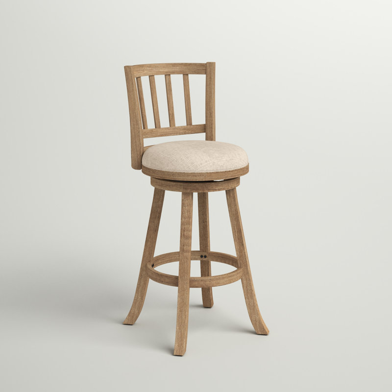Cremilde Swivel Bar/Counter Stool, Driftwood Wire-Brush and Ivory, Counter Stool (24" Seat Height)
