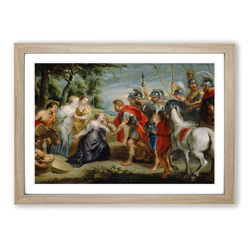 Abigail and David by Peter Paul Rubens - Picture Frame Painting, 36cm H x 48cm W x 2cm D, Oak Framed