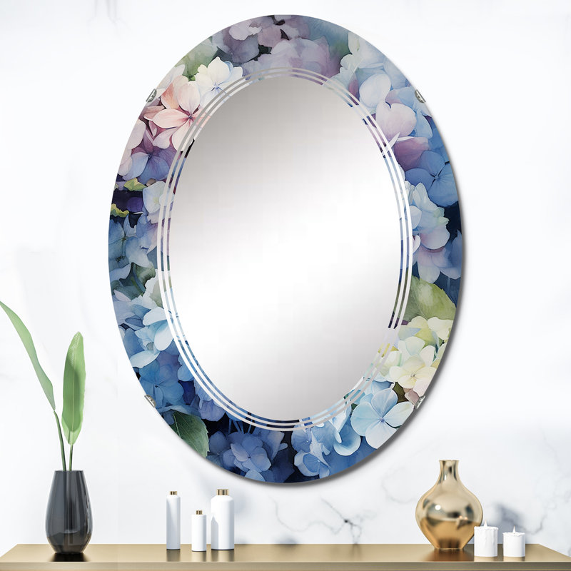 Guitarra - Miroir mural floral ovale, 36 po x 24 po