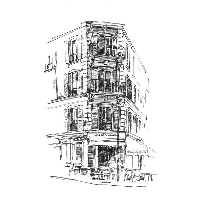 Parisian Boulevard Study I by Ethan Harper - Wrapped Canvas Print, 46 cm H x 30 cm W