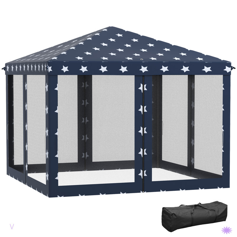 Pop Up Canopy Tent With Netting, Instant Gazebo, Ez Up Screen House Room With Carry Bag, Height Adjustable, For Outdoor, Garden, Patio