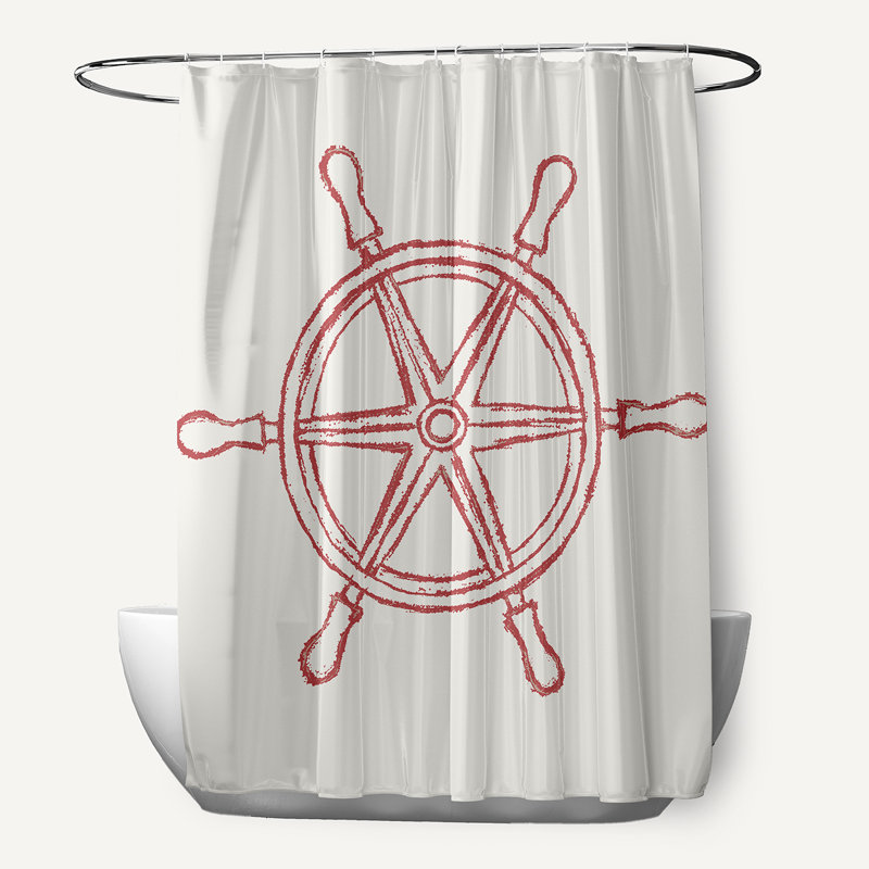 Rideau de douche simple, Rouge