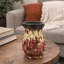 Vase décoratif, crème texturée rouge 10 po et terre cuite brune