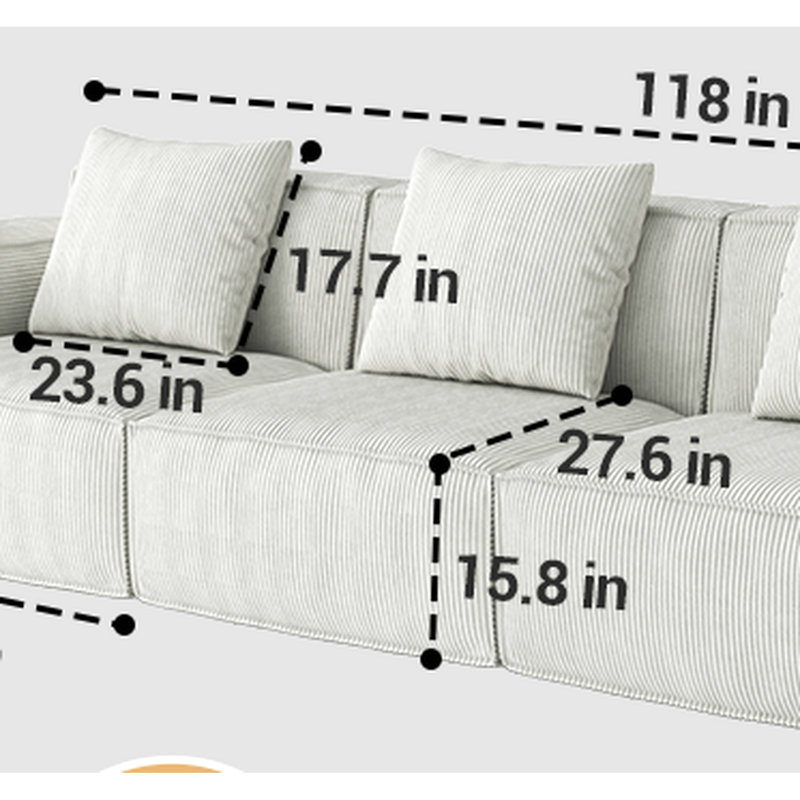 Lit avec fonction convertible et surélevé, beige, coussins modulaires en chenille beige modulaire, confortable pour la famille